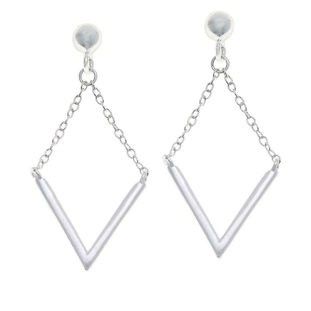 SEVILLA SILVER CHEVRON DROP EARINGS, NIB